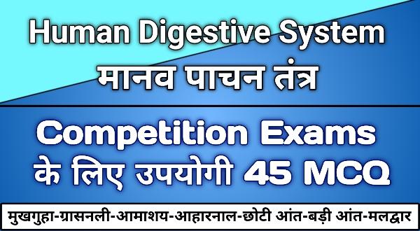 Digestive System MCQ In Hindi